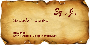 Szabó Janka névjegykártya