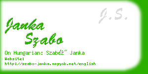 janka szabo business card
